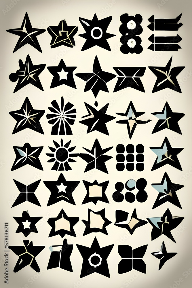 star icons symbol vector elements for infographic web - generative ai