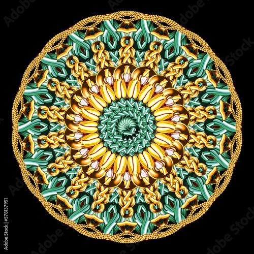 Luxury ornamental mandala for Henna, Mehndi, tattoo, decoration, Decorative ornament in ethnic oriental style, Template for textiles, curtains, clothes, shirts, scarves, pillows, and wallpaper.
