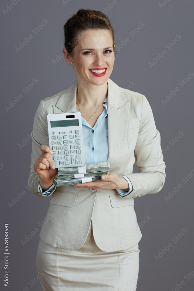 happy 40 years old business woman in light business suit happy 40 years old business woman in light business suit