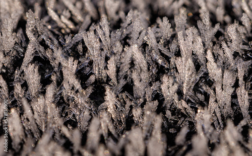 Frost crystals on a cold morning 