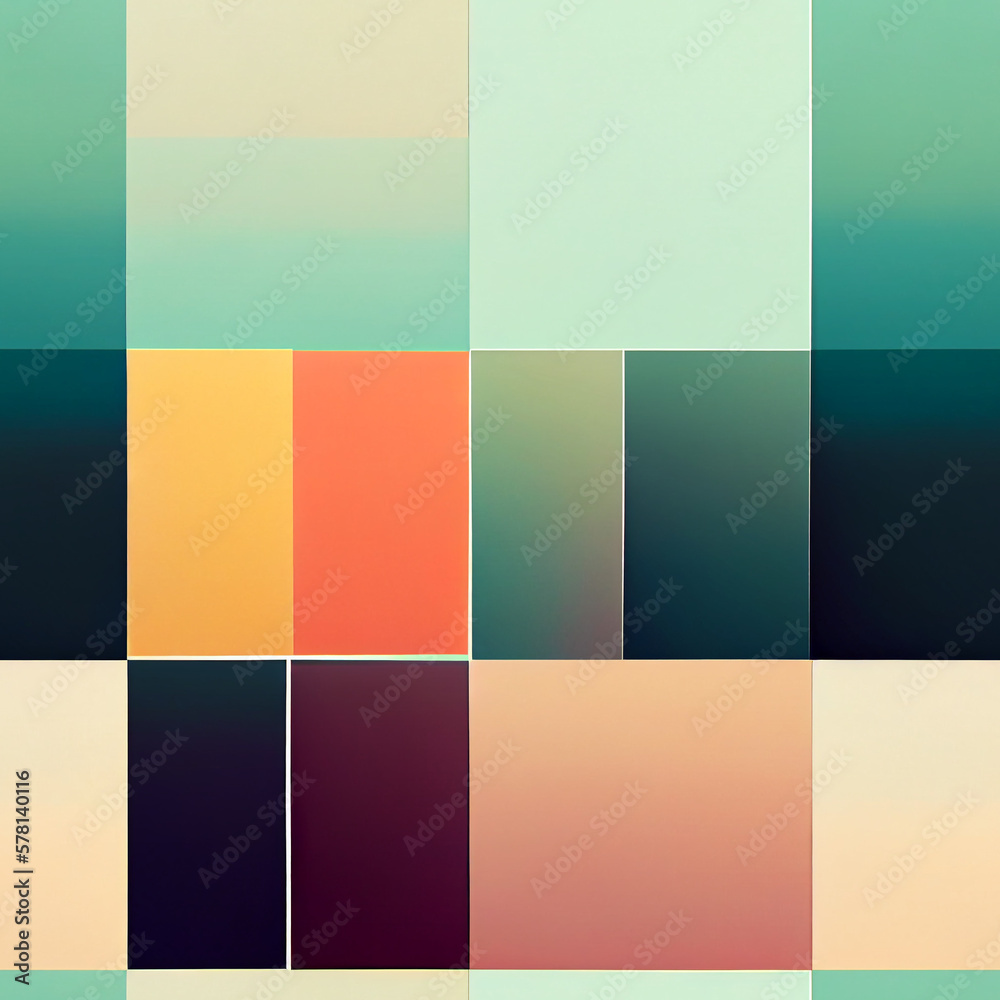 Seamless abstract geometric background pattern with pastel colors. AI Generative Art.