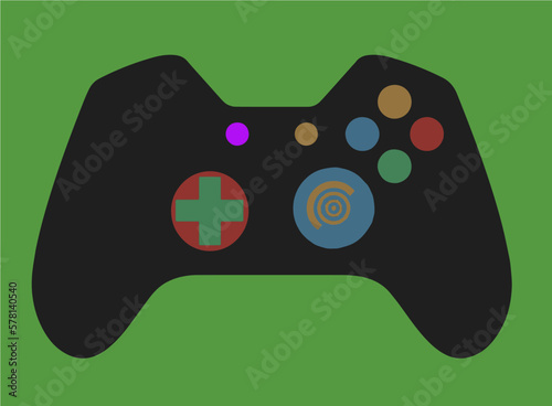 Here is a flat art video game controller in a vector image.