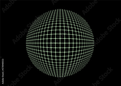Here is a geometric design to be used as a graphic element. It is a mesh pattern in an orb shape.