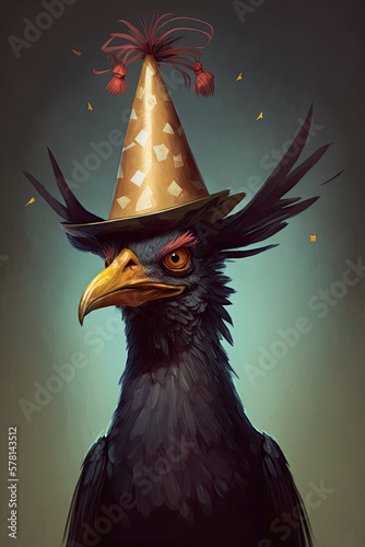 Rooster Wearing a Birthday ...