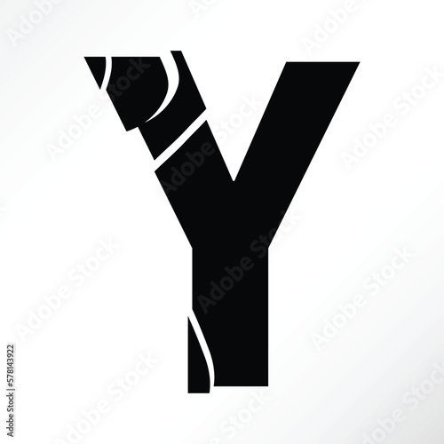 Minimalist vector of a shattered letter y