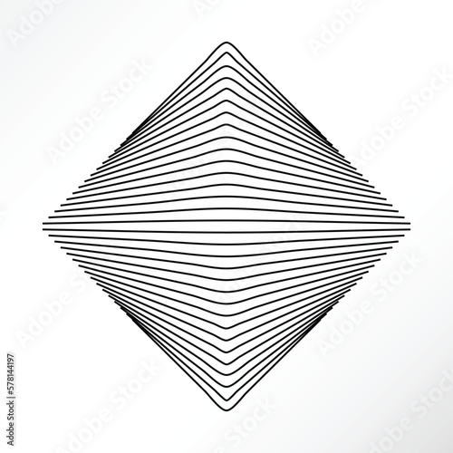 Minimalist vector of square shaped abstract lines.