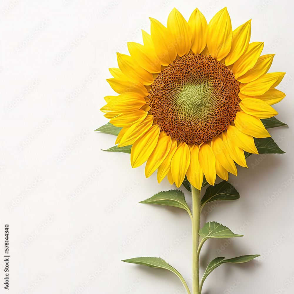Fototapeta premium sunflower on white background. ia generated