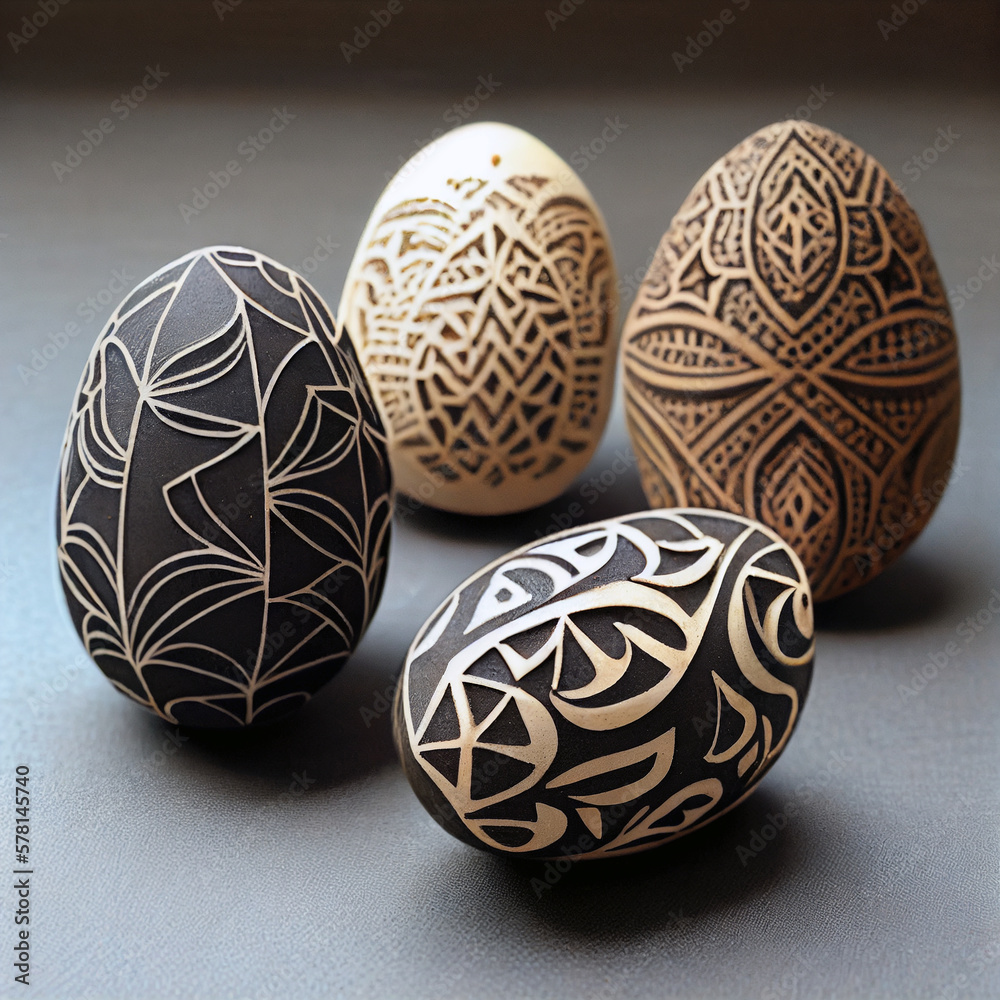 3d decorative Easter eggs, ai generative 3d decorative Easter eggs, ai generative