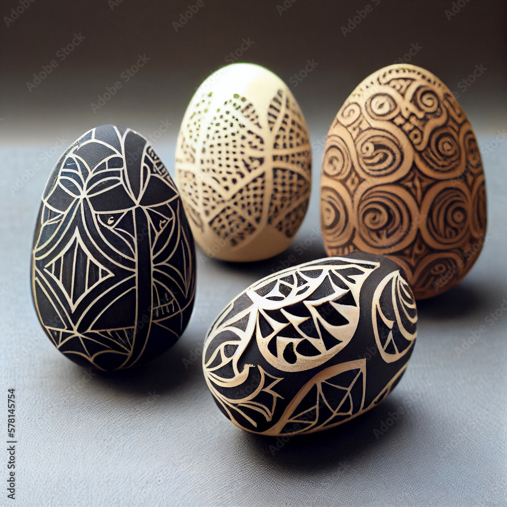 3d decorative Easter eggs, ai generative 3d decorative Easter eggs, ai generative