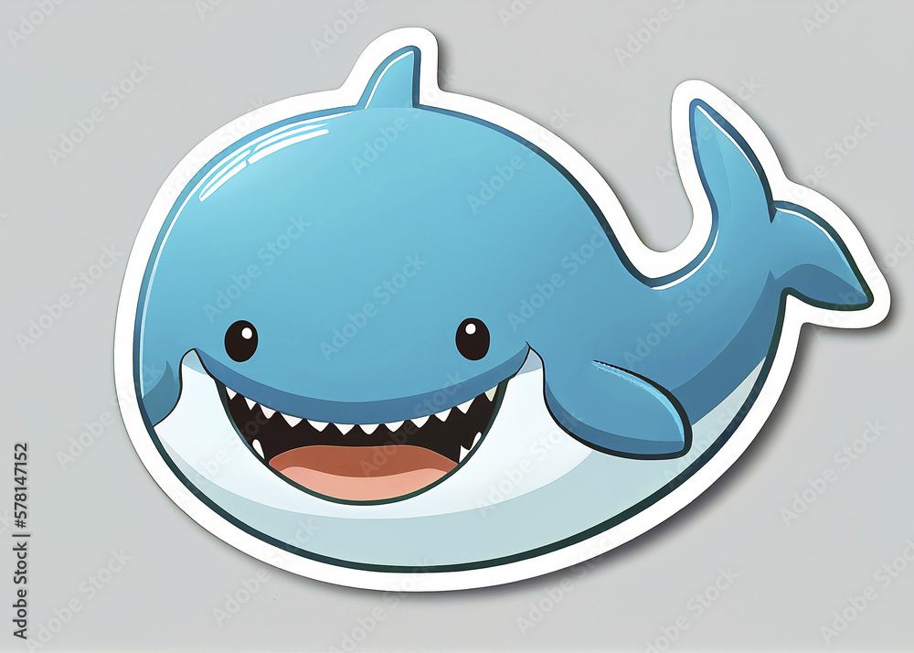 Blue whale 3d cartoon illustration, Generative ai Blue whale 3d cartoon illustration, Generative ai