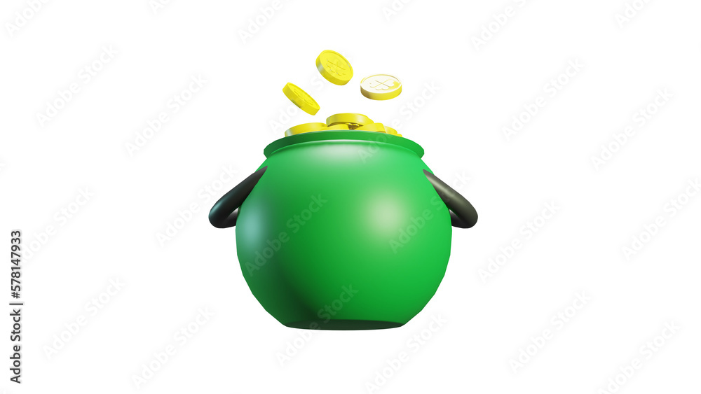 Png 3d render cauldron and gold Png 3d render cauldron and gold