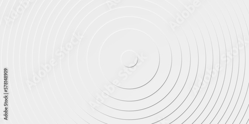 Stacked series of white concentric rings or circles background wallpaper banner flat lay top view from above