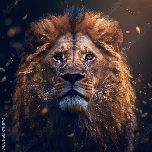 Portrait of a lion - AI technology