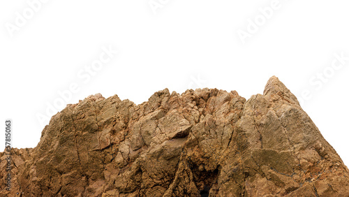 texture and pattern of rock stone isolated on white background. png file