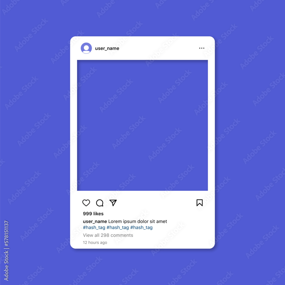 instagram post frame mockup template. social media and social network