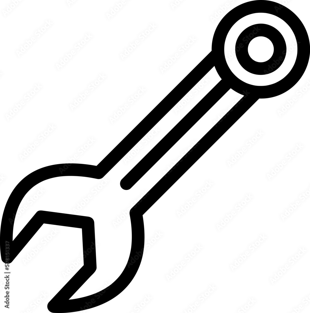 Wrench tool icon. Line, glyph and filled outline Symbol, logo illustration..eps Wrench tool icon. Line, glyph and filled outline Symbol, logo illustration..eps
