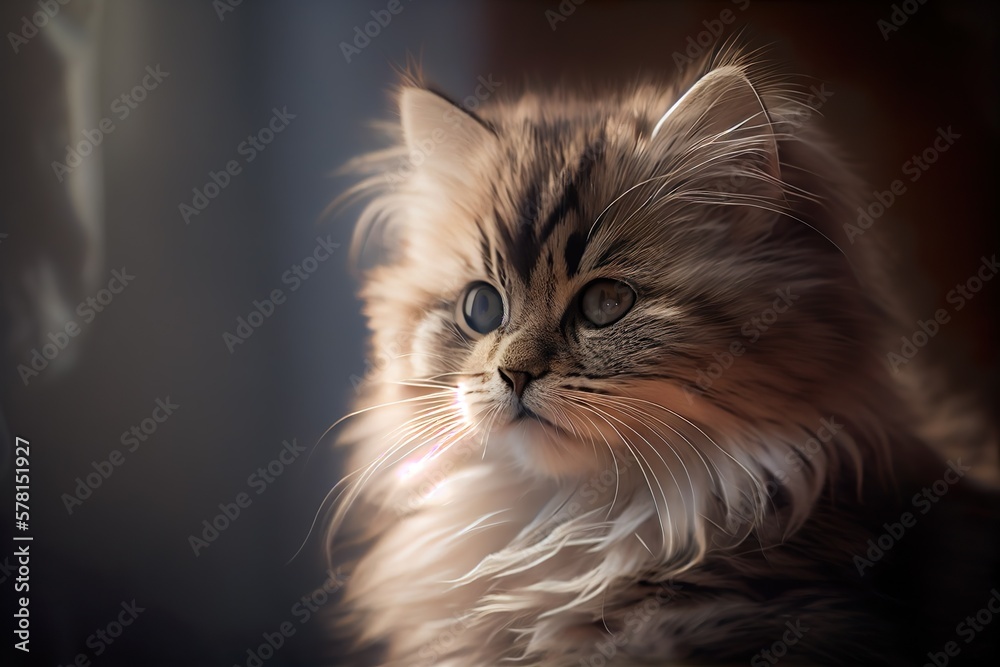 Feline Fine: A Cinematic Portrait of a Fluffy Little Cat.
Generative AI.