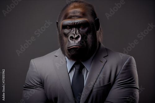 Business Gorilla: A Powerful and Sophisticated Primate in the Corporate World. Generative AI. © Radomir Jovanovic