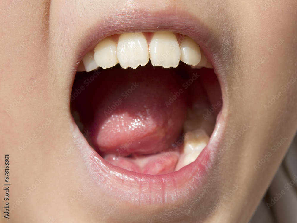 Obraz premium close up child open mouth.