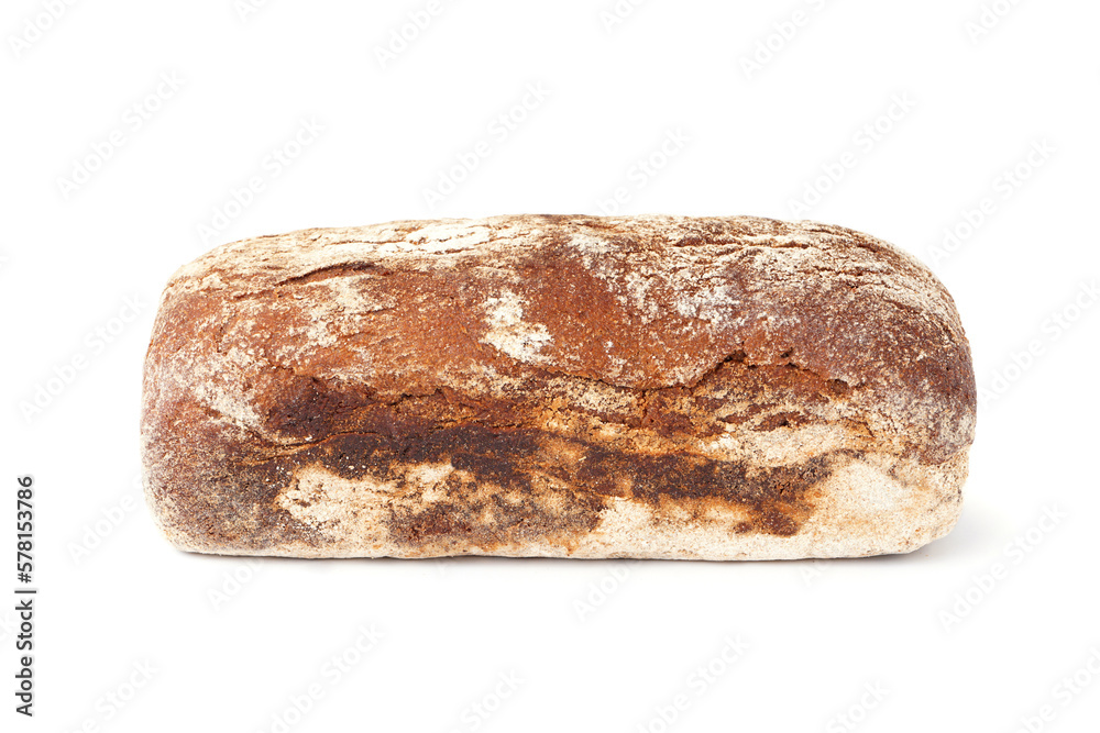 Fresh loaf of rye bread isolated on white background Fresh loaf of rye bread isolated on white background