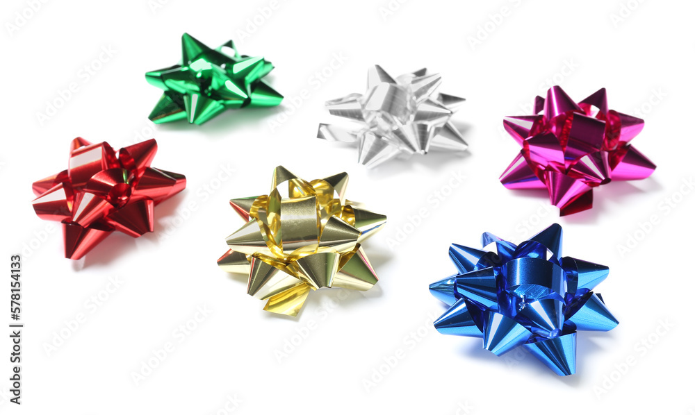 Bows made of ribbons on white background Bows made of ribbons on white background