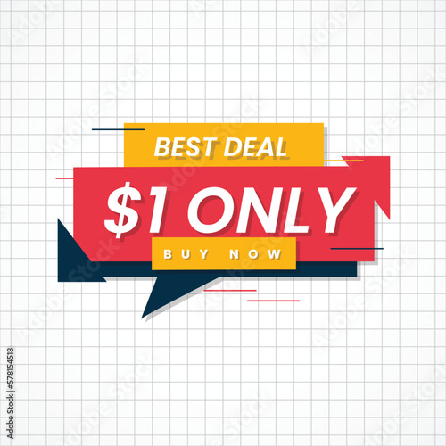 Best deal 1$ only sale label template design