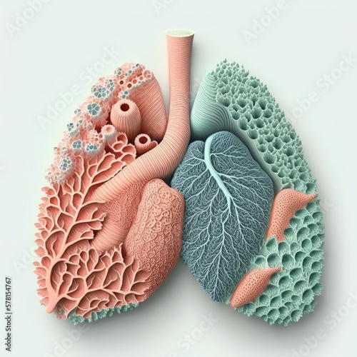 Pastel anatomy lung, world tuberculosis day, lung cancer concept photo