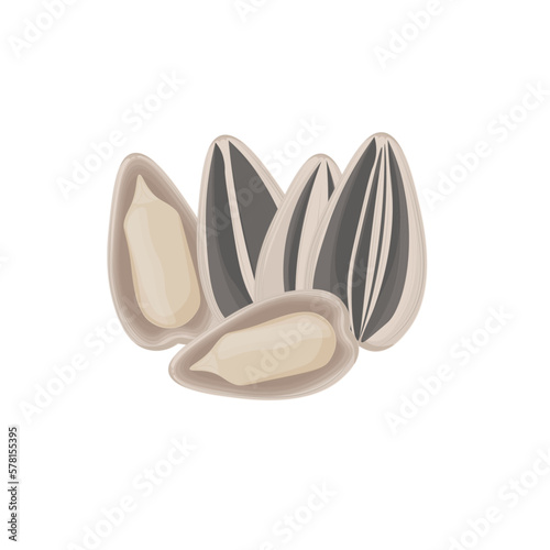 Vector Illustration Logo of Kuaci Peanuts Snack From Flower Seeds 