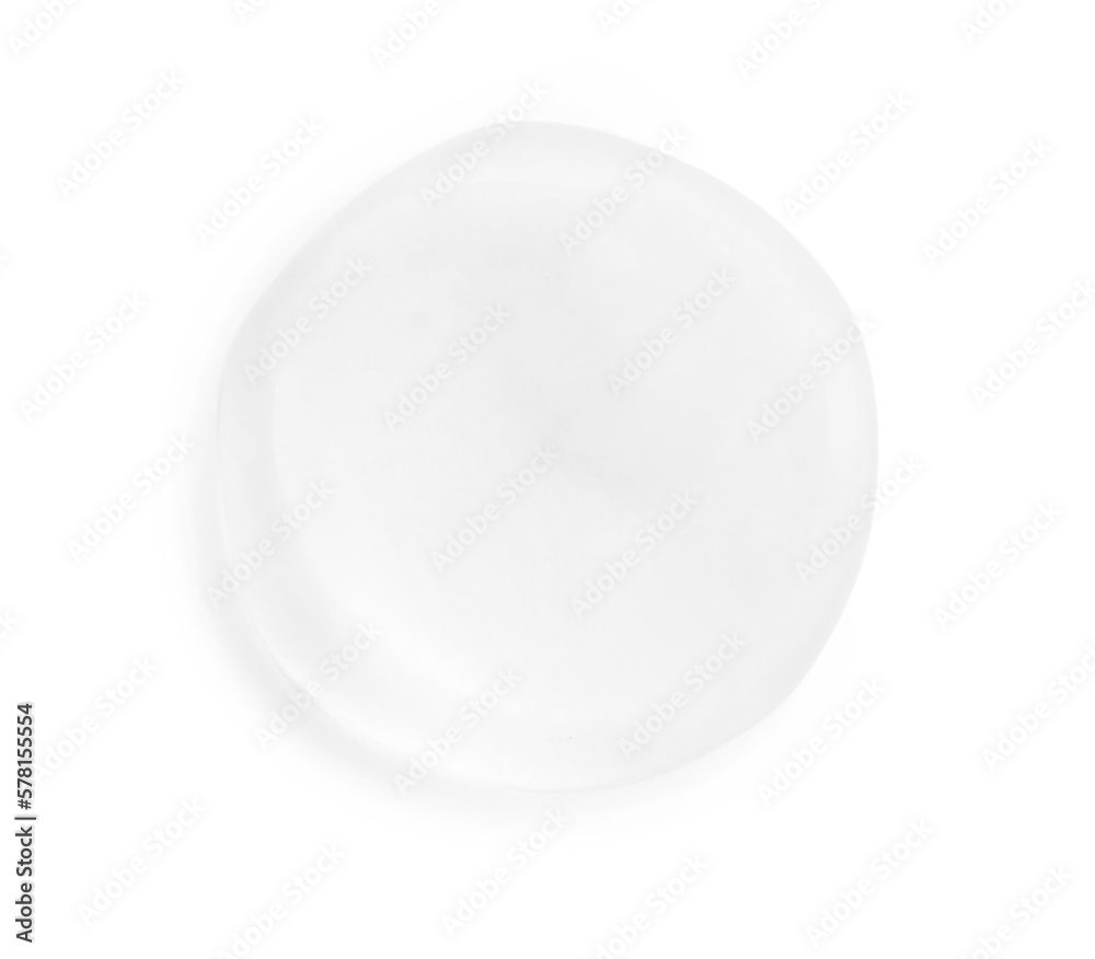 Sample of transparent gel isolated on white, top view Sample of transparent gel isolated on white, top view