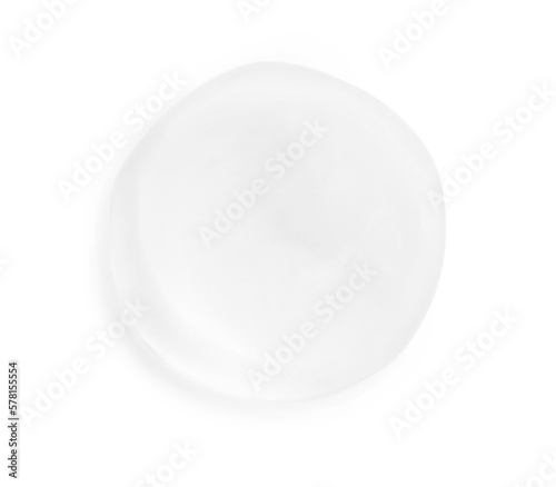 Sample of transparent gel isolated on white, top view