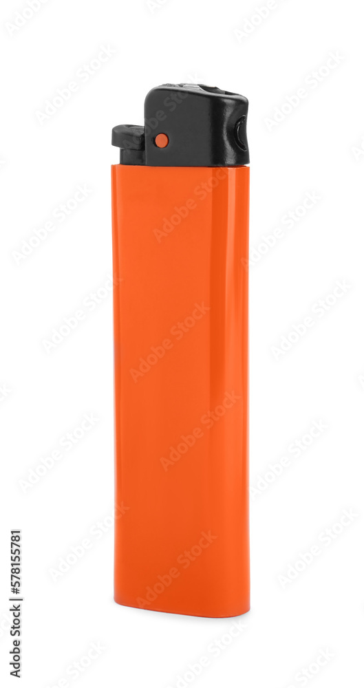 Stylish small pocket lighter isolated on white Stylish small pocket lighter isolated on white