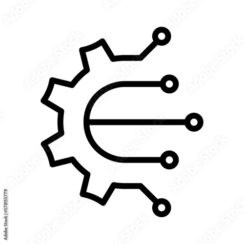 Icono de ajustes de configuración tecnológico. Tecnología y conectividad. Ilustración vectorial