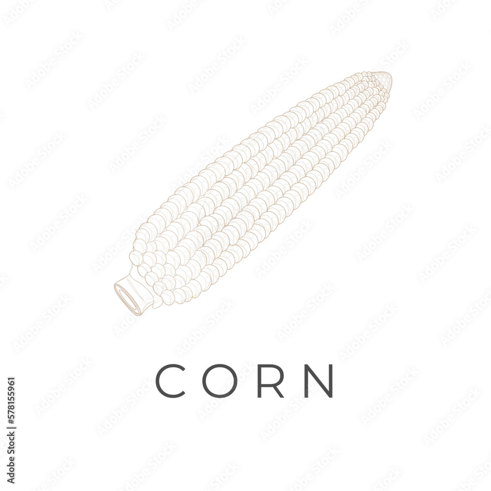 Corn Simple Line Art Vector Illustration Logo Corn Simple Line Art Vector Illustration Logo
