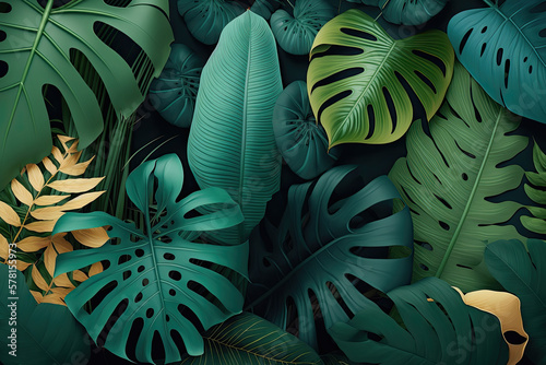 plant background in graphic style created with Generative AI technology