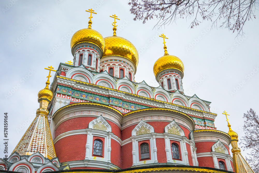 Ornate Shipka Memorial orthodox Church in the Balkans, Bulgaria