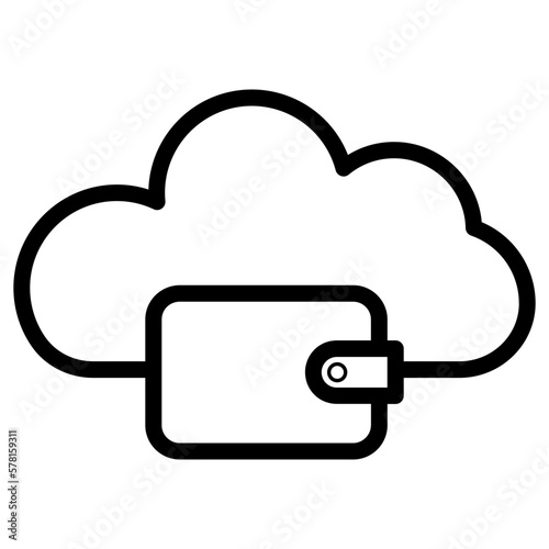 wallet cloud computing icon