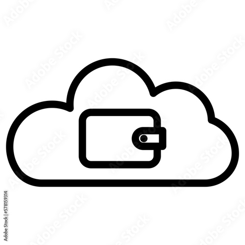 wallet cloud computing icon