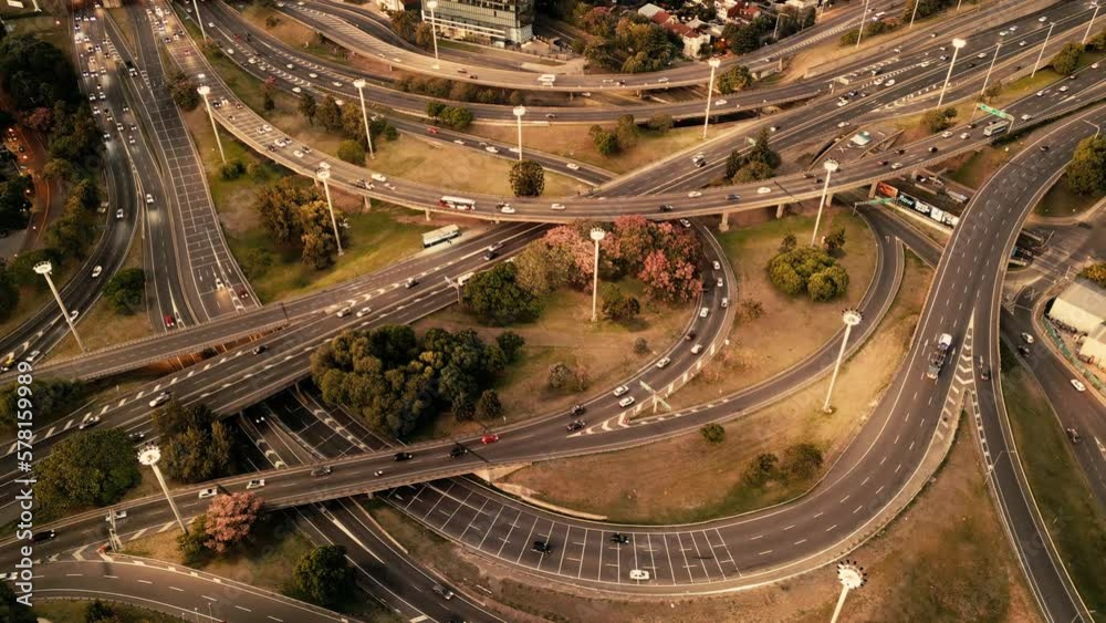 Highway from above Daylight Drone view Highway from above Daylight Drone view