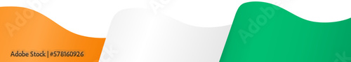 Cote d’Ivoire flag wave isolated on png or transparent background