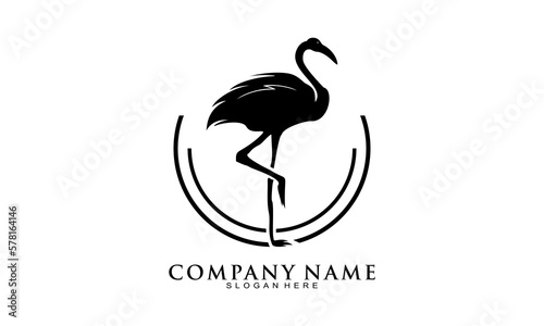 Luxury stork bird logo design