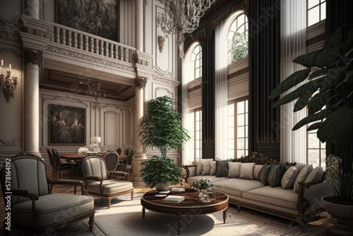 Luxury living room   Generative AI 