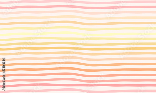 Kolorowe tło w paski w kolorach: żółtym, pomarańczowym i bladym czerwonym. Letni, wakacyjny design. Abstrakcyjne tło w kolorowe geometryczne linie.