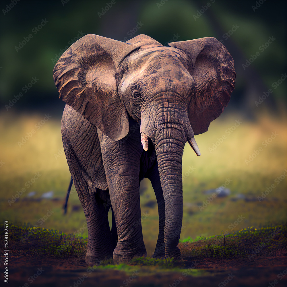 Large African Elephant isolated on a background