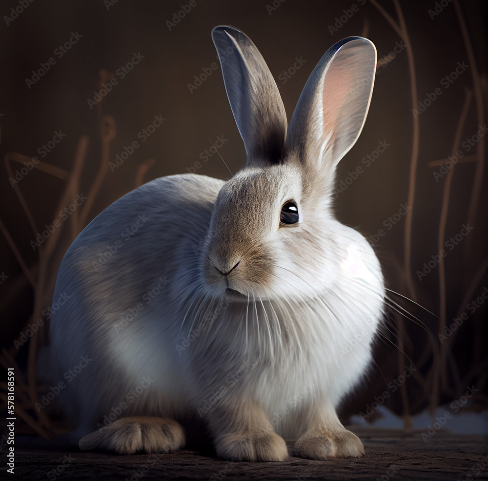 rabbit isolated on a white background Created using generative AI tools