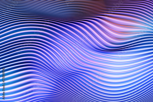 3d illustration of a classic purple abstract gradient background with lines. PRint from the waves. Modern graphic texture. Geometric pattern.