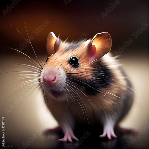 rat isolated on black background