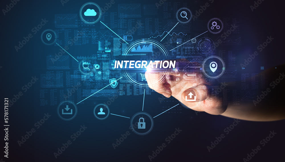 Hand touching cybersecurity button concept Hand touching cybersecurity button concept