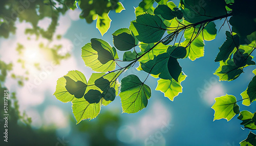 太陽の光と葉￥Sunlight and leaves　Generative AI