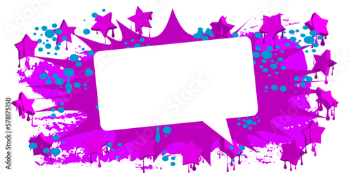 Speech Bubble Graffiti Background. Abstract modern dirty street art decoration performed in urban painting style.