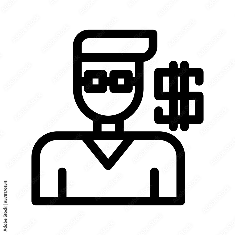 financial advisor icon or logo isolated sign symbol vector illustration - high-quality black style vector icons
